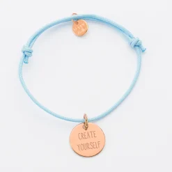 Bracelet personnalisé médaille gravée plaqué or rose 15 mm