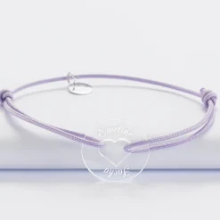 Bracelet personnalisé médaille gravée acrylique cible coeur 21 mm