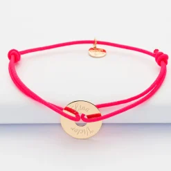 Bracelet personnalisé médaille gravée plaqué or cible 16mm