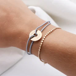 Bracelet personnalisé médaille gravée plaqué or cible 16mm