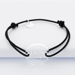 Bracelet personnalisé médaille gravée acrylique ronde 2 trous 21mm