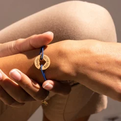 Bracelet personnalisé médaille gravée bois cible coeur 21 mm