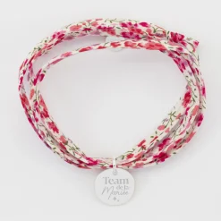 Bracelet Témoin 3 tours Liberty personnalisé médaille gravée argent 15 mm