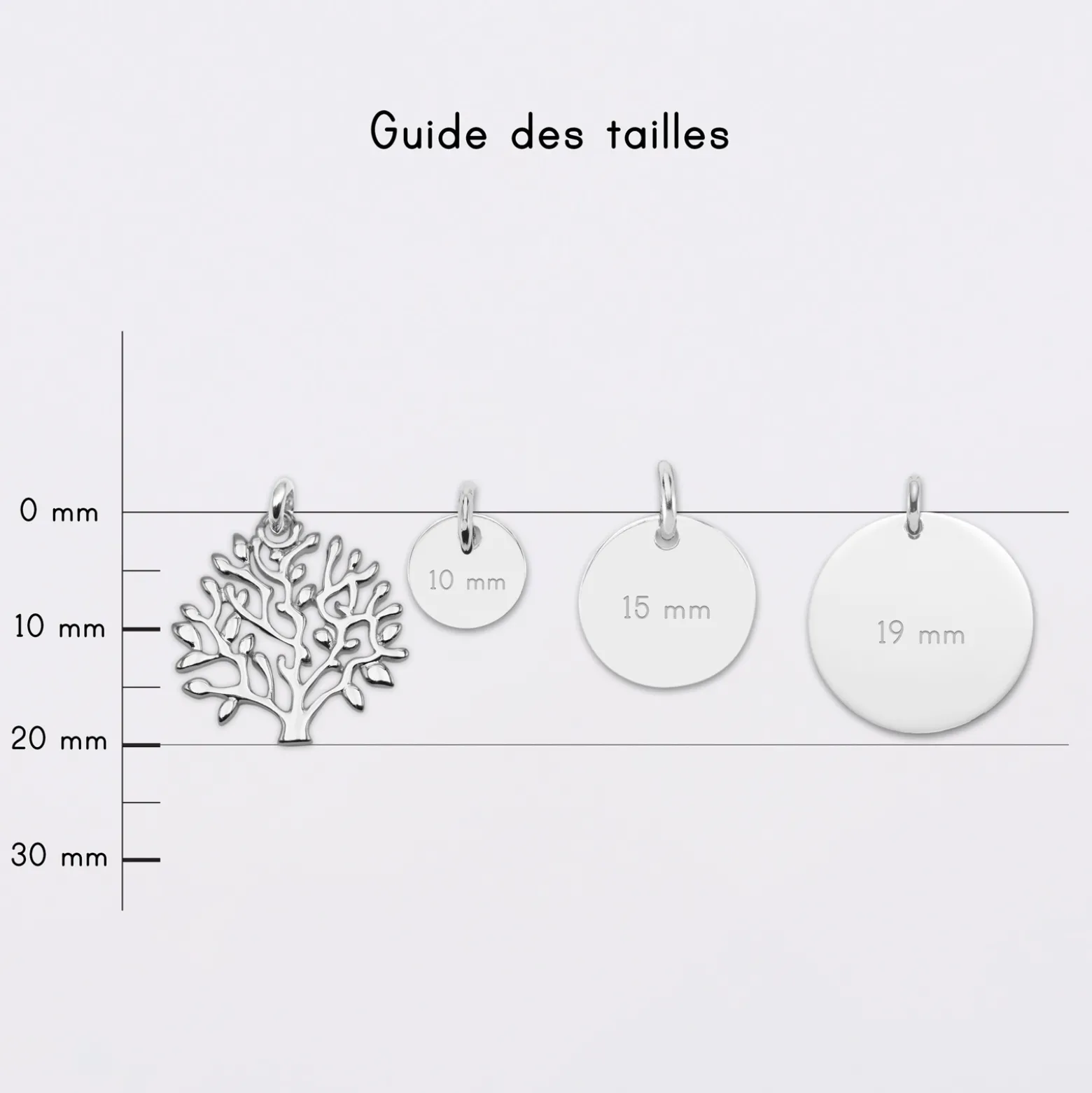 Breloque arbre de vie argent 20 mm