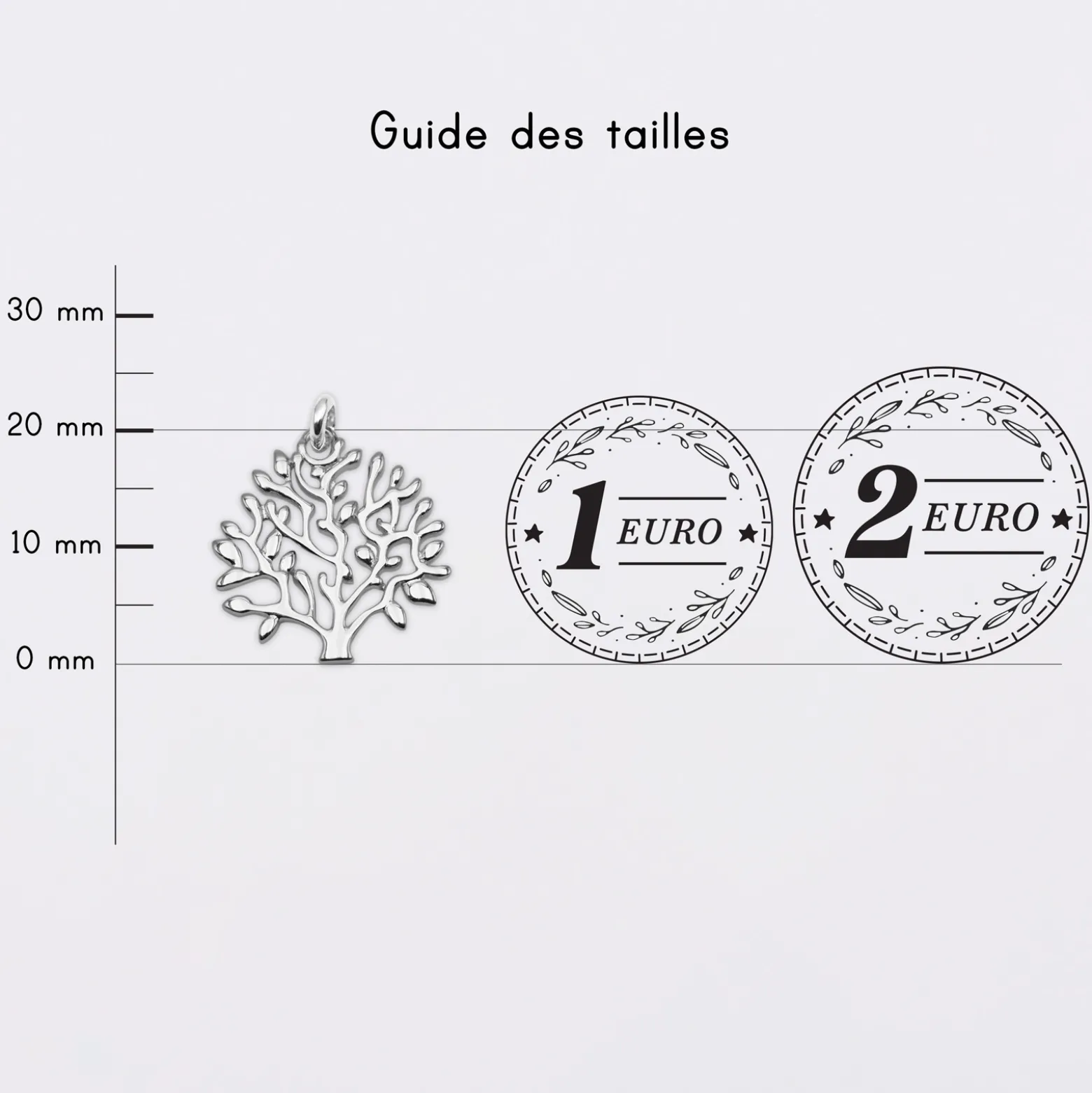 Breloque arbre de vie argent 20 mm