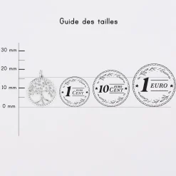 Breloque arbre de vie contour torsadé argent 16 mm
