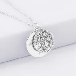 Breloque arbre de vie contour torsadé argent 16 mm