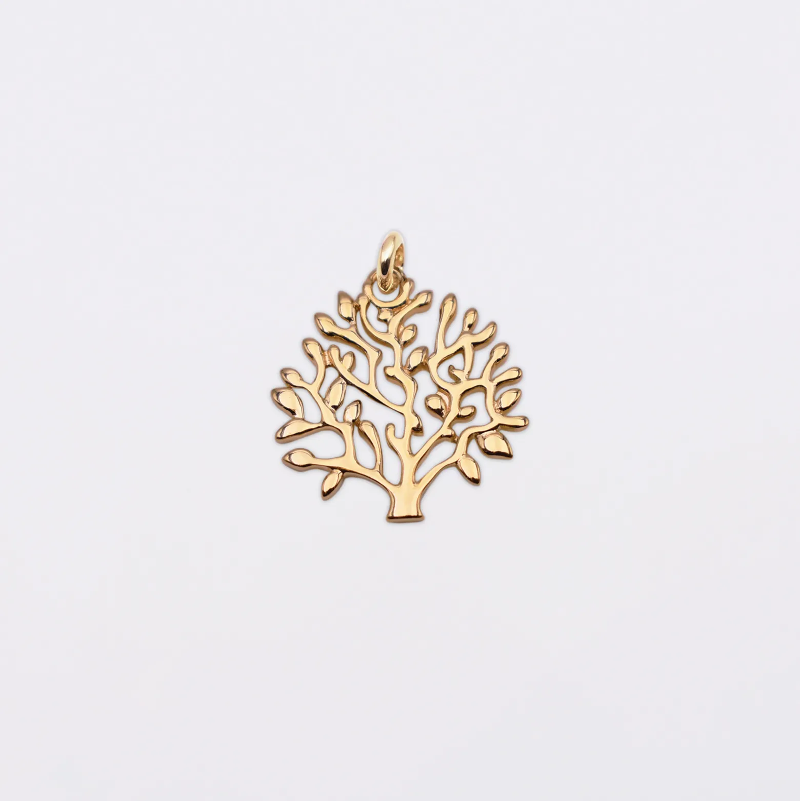Breloque arbre de vie plaqué or 20 mm