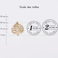 Breloque arbre de vie plaqué or 20 mm