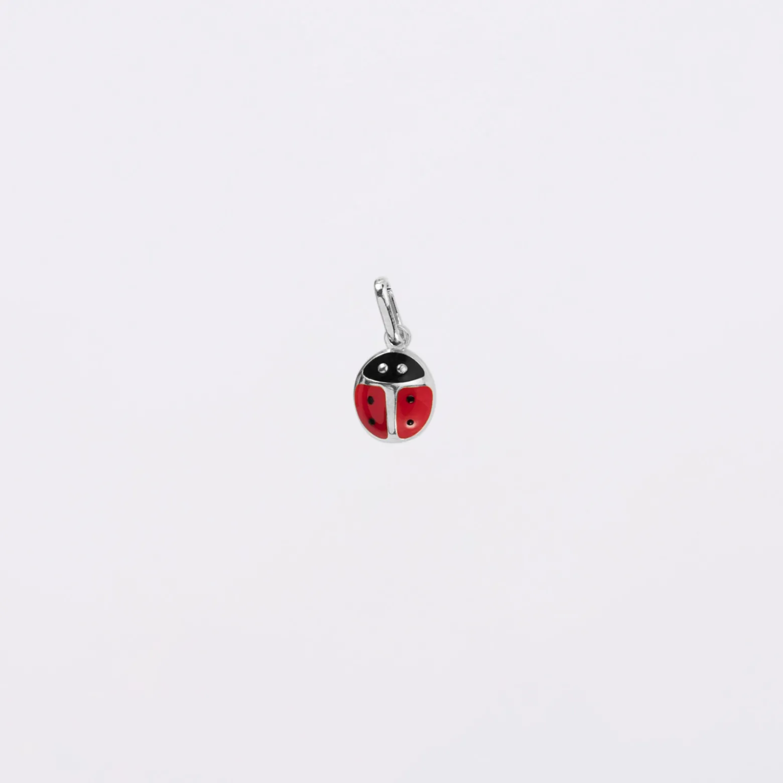 Breloque coccinelle email et argent 8 mm