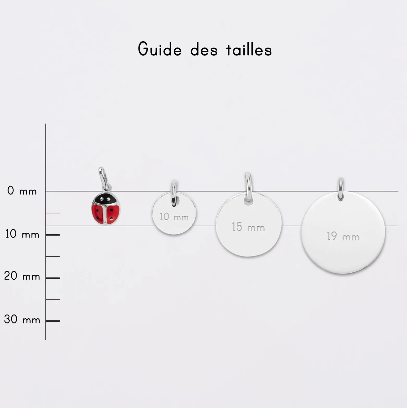 Breloque coccinelle email et argent 8 mm