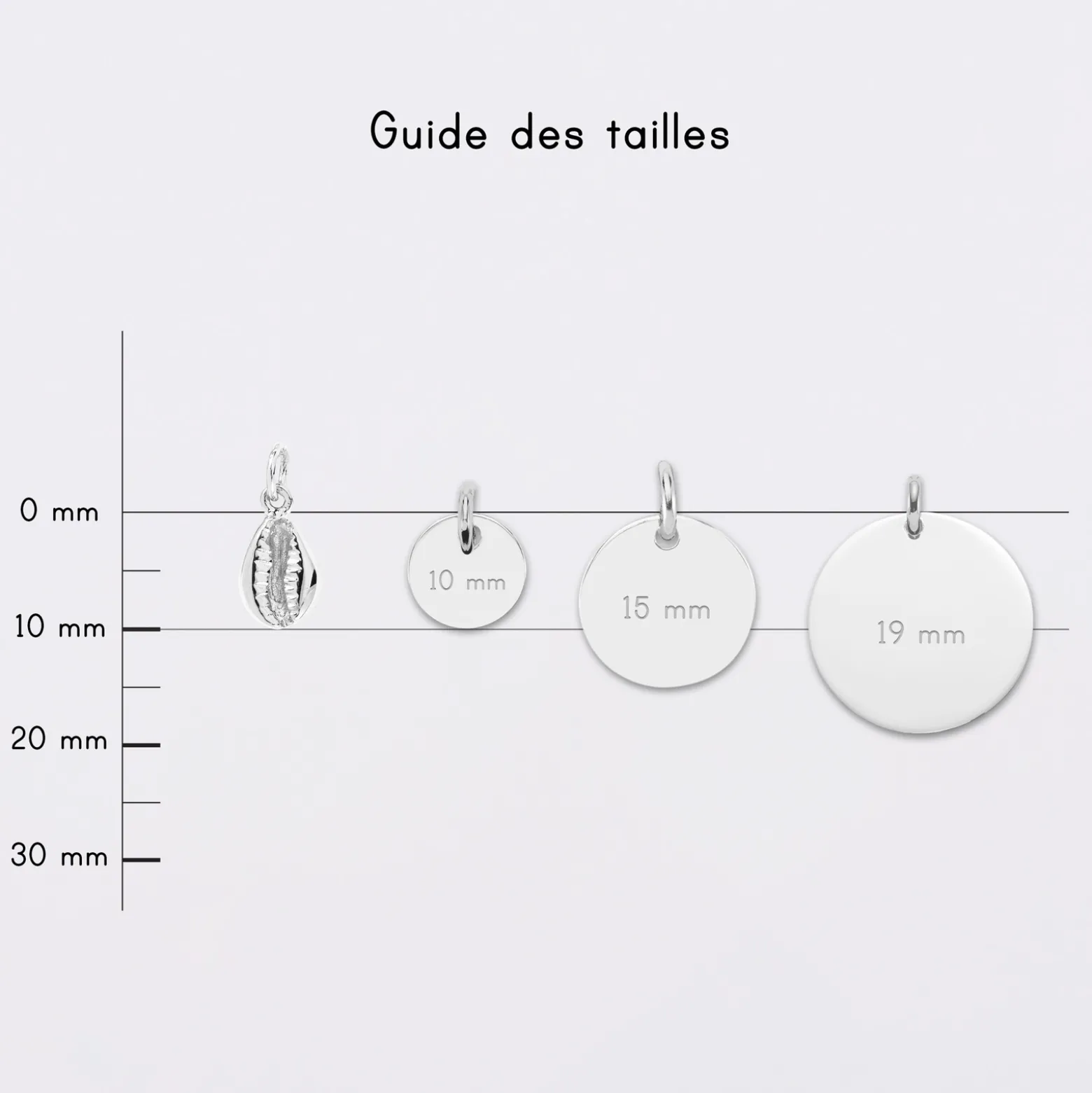 Breloque coquillage cauri argent 10 mm