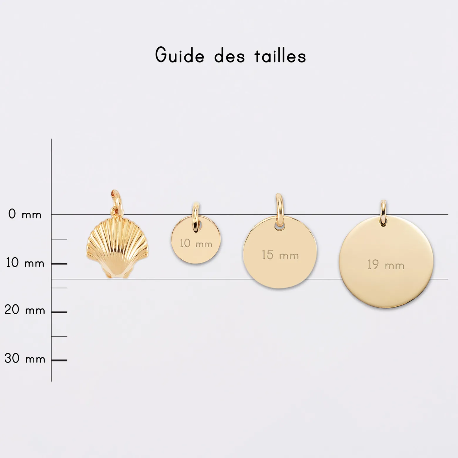 Breloque coquillage coque plaqué or 13 mm