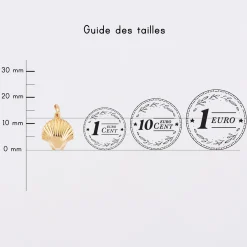 Breloque coquillage coque plaqué or 13 mm