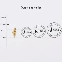 Breloque coquillage scalaire plaqué or 12 mm