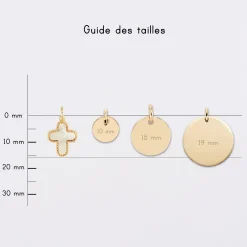 Breloque croix nacre plaqué or 16 mm