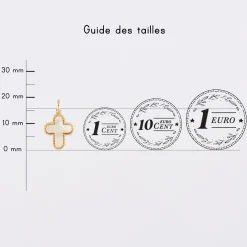 Breloque croix nacre plaqué or 16 mm