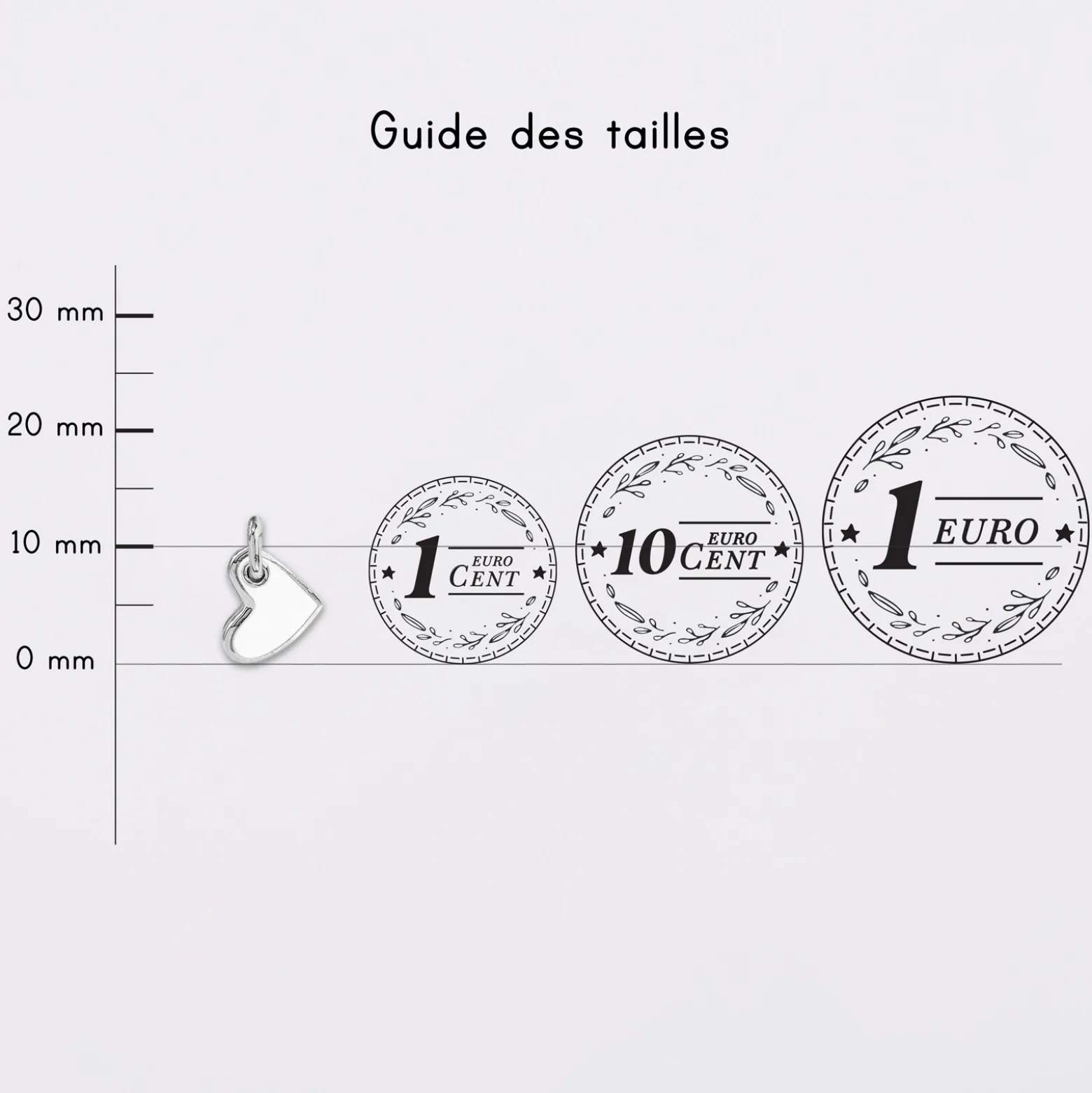 Breloque cœur email et argent 10 mm