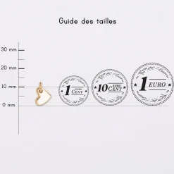 Breloque cœur email et plaqué or 10 mm