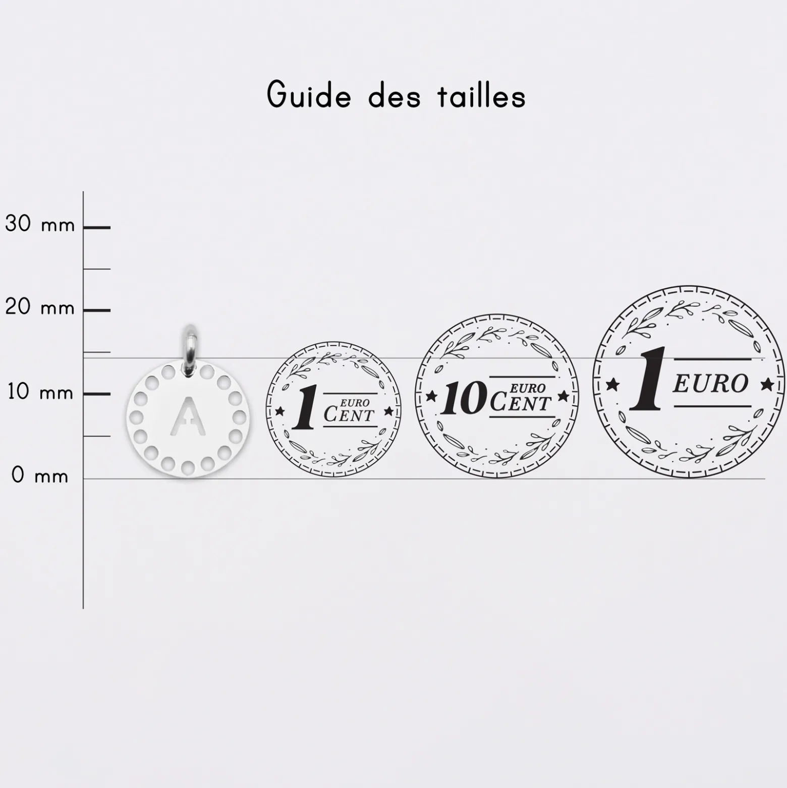 Breloque lettre initiale dentelle argent 14 mm