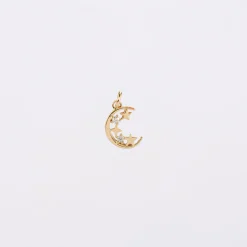 Breloque lune scintillante plaqué or 11 mm - HappyBulle x Capucine