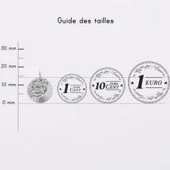 Breloque Lune trio zircons argent 14 mm