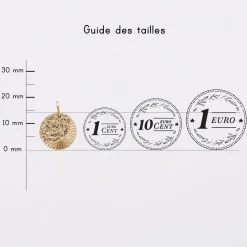 Breloque Lune trio zircons plaqué or 14 mm