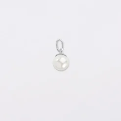 Breloque perle nacre argent 8,5 mm