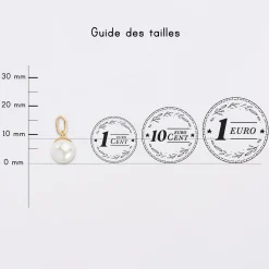 Breloque perle nacre plaqué or 8,5 mm