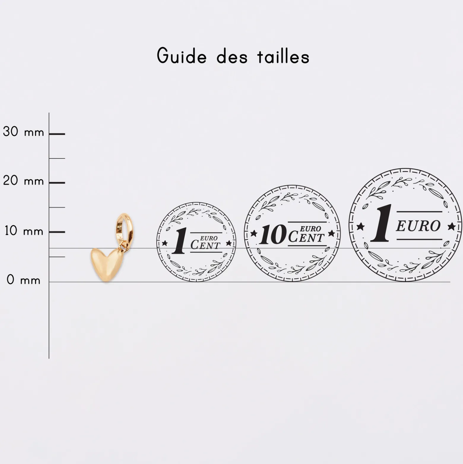 Breloque petit coeur bombé plaqué or 7 mm - HappyBulle x Atelier Wagram