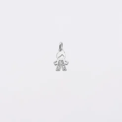 Breloque petit garçon scintillant argent 12 mm