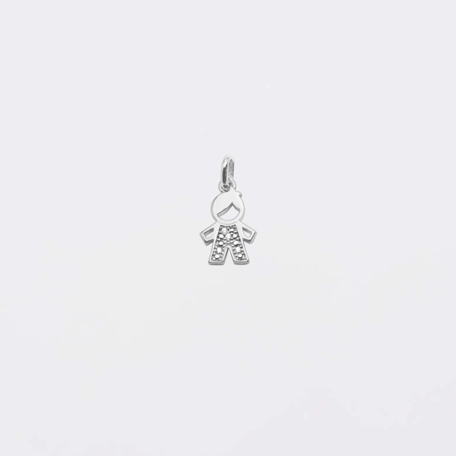 Breloque petit garçon scintillant argent 12 mm