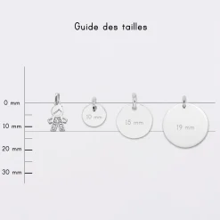 Breloque petit garçon scintillant argent 12 mm