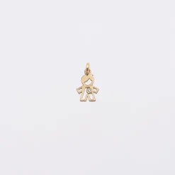 Breloque petit garçon zircon plaqué or 12 mm