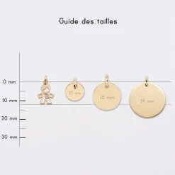 Breloque petit garçon zircon plaqué or 12 mm