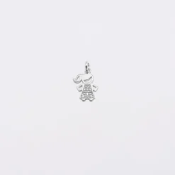 Breloque petite fille scintillante argent 12 mm