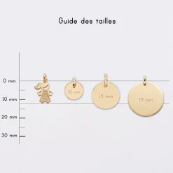 Breloque petite fille scintillante plaqué or 12 mm