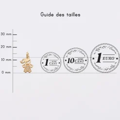 Breloque petite fille scintillante plaqué or 12 mm