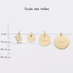 Breloque petite fille zircon plaqué or 12 mm