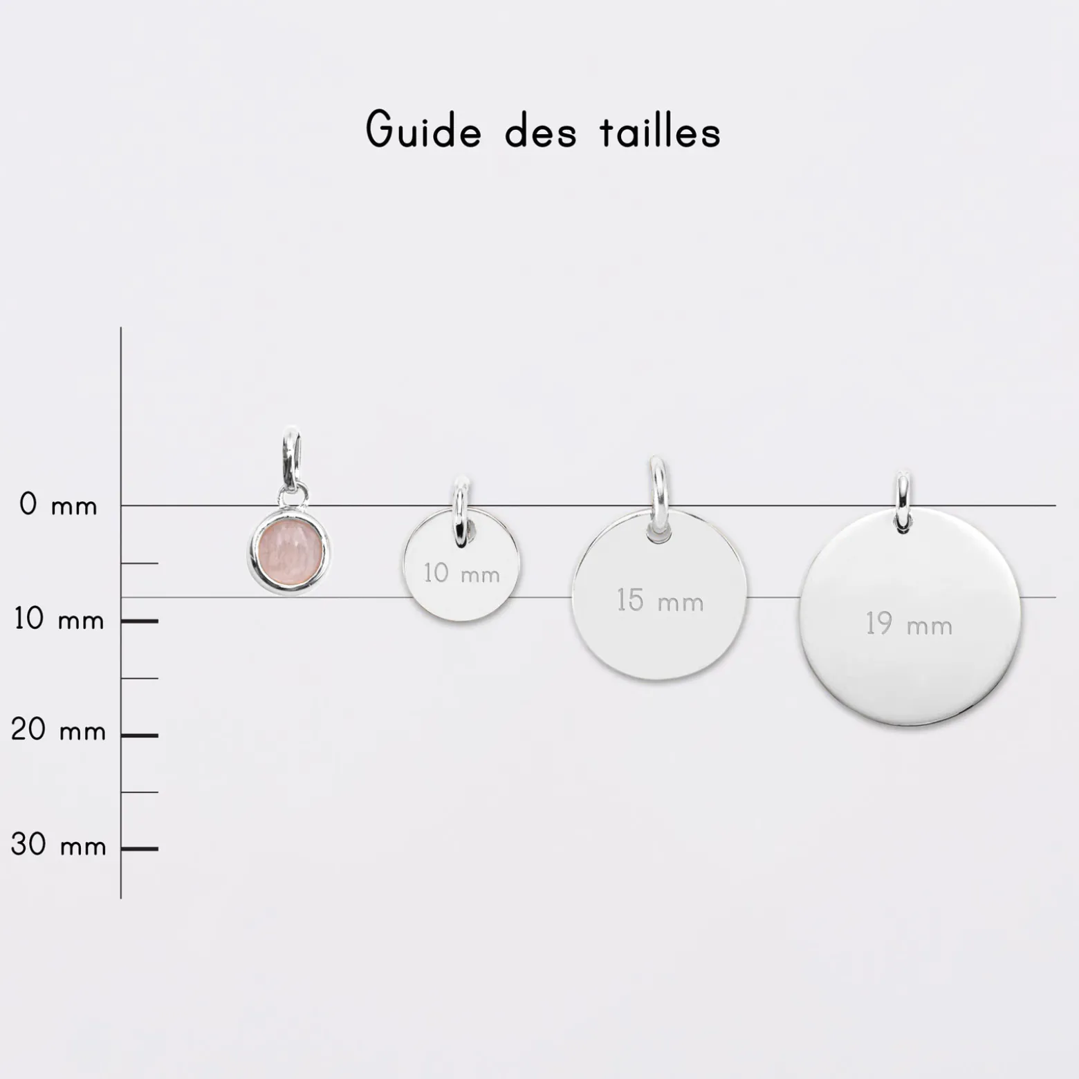 Breloque pierre naturelle et argent 8 mm