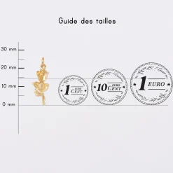 Breloque rose plaqué or 19 mm
