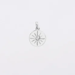 Breloque soleil scintillant argent 14 mm