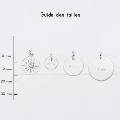 Breloque soleil scintillant argent 14 mm