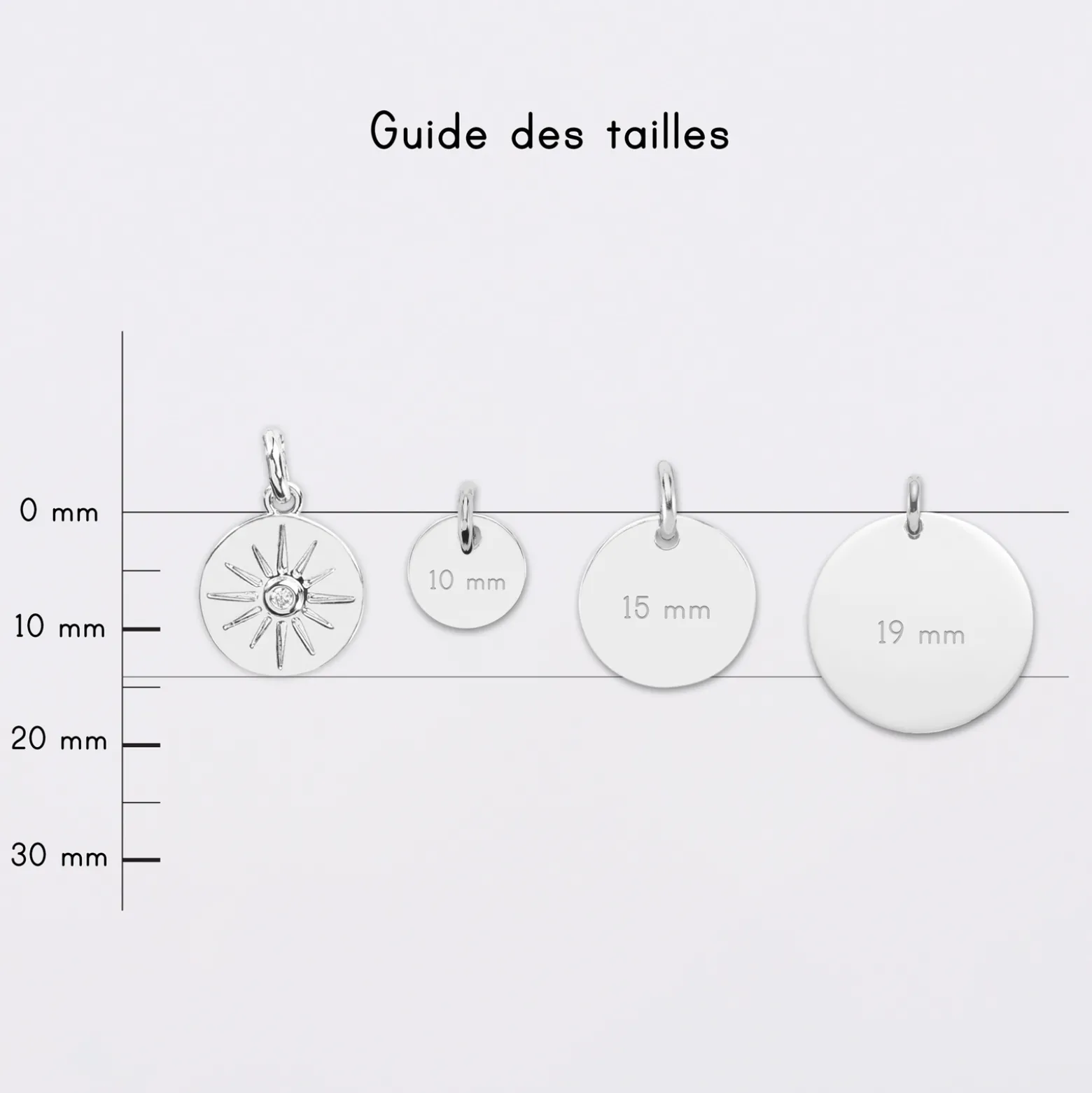 Breloque soleil scintillant argent 14 mm