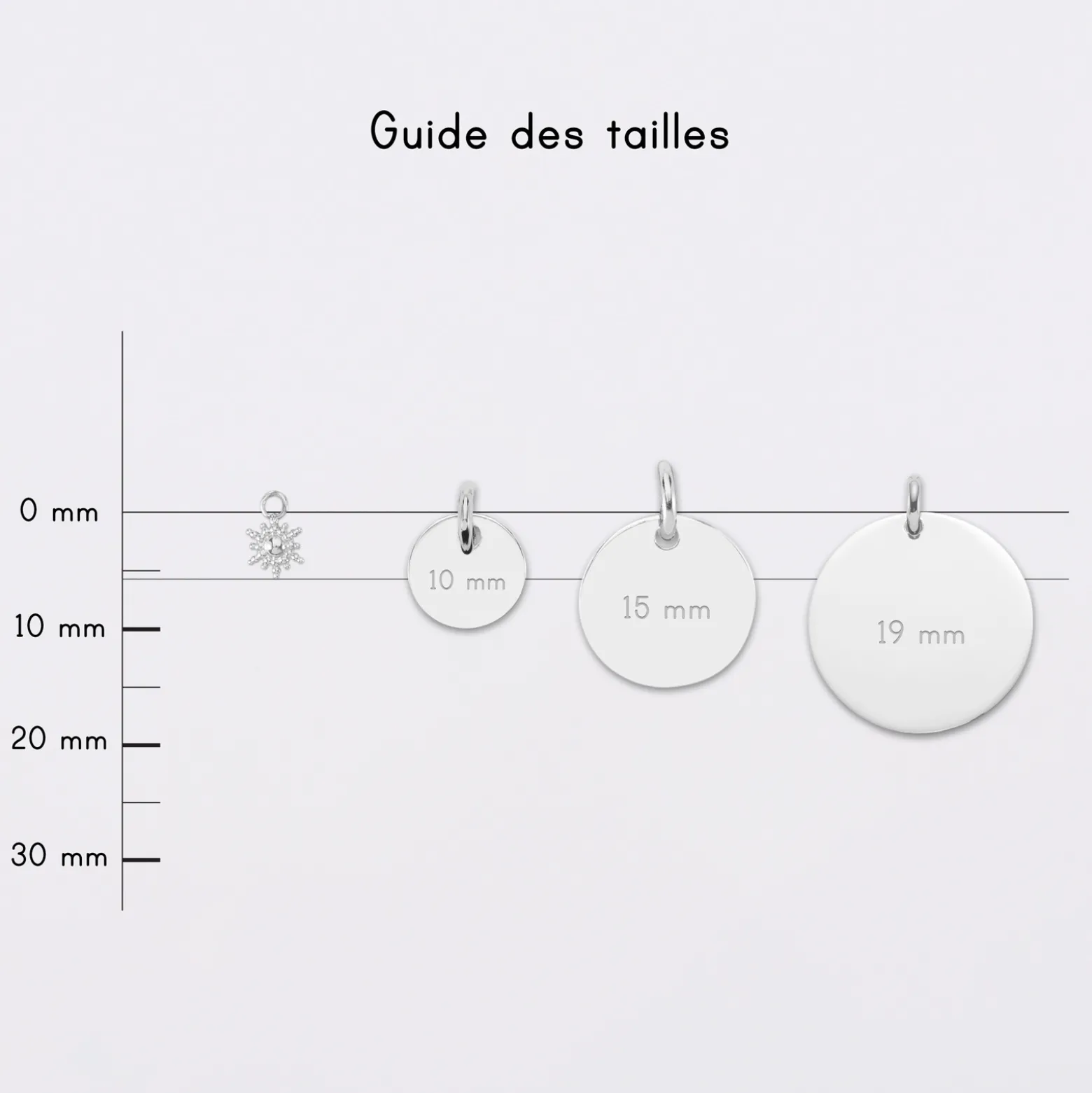 Breloque étoile brillante argent 6 mm