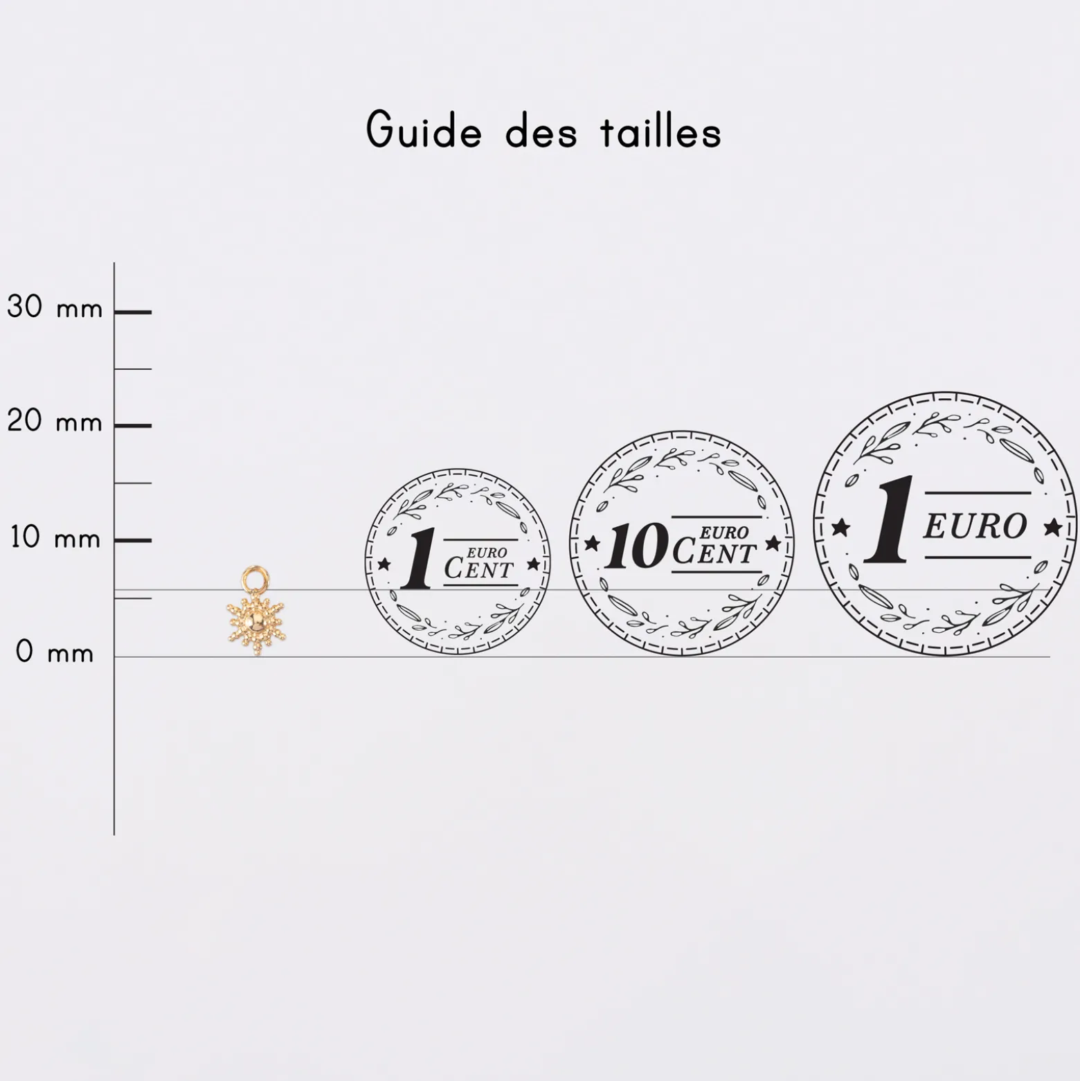 Breloque étoile brillante plaqué or 6 mm