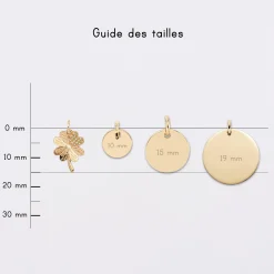 Breloque trèfle scintillant plaqué or 15 mm