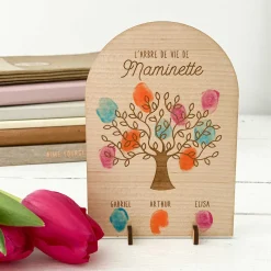 Cadre Arbre de vie personnalisé bois gravé 10x15 cm