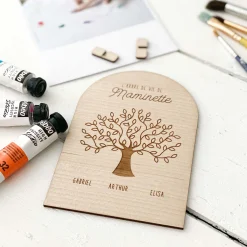 Cadre Arbre de vie personnalisé bois gravé 10x15 cm