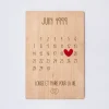 Cadre calendrier personnalisé bois gravé 15x10 cm avec support